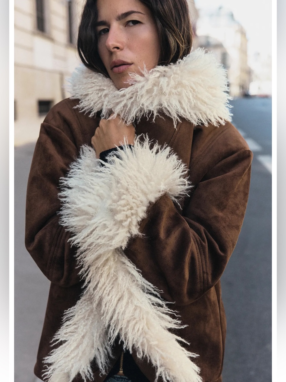 Zara DOUBLE-FACED FAUX FUR JACKET - Picture 4 of 7